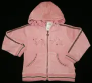 3t 3 NWT Pumpkin Patch TOWN AND COUNTRY Pink Velour Hooded Zip JACKET Coat Girls