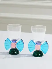 [Reflections Copenhagen] Reflections Copenhagen - Somerset Set Of Two Crystal Glasses - Blue - One size One size Blue