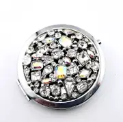 KIRKS FOLLY CRYSTAL GODDESS MIRROR COMPACT silvertone