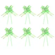 100Pcs 10" Pull Bows Ribbon Gift Wrapping String Decorative Bow Tie Green
