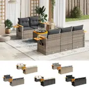 Garden Sofa Set with Cushions Modular Sofa Couch 6 Piece Poly Rattan vidaXL