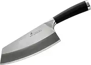 ZHEN Japanese VG-10 3-Layer Forged High Carbon Stainless Steel Light Vegetable Chopping Chef Knife/Cleaver, 7-inch, TPR Handle,Silver