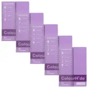 5pc Colourhide Writing Notebook w/ Ruler A5 School Stationery 200-Pages Lavender