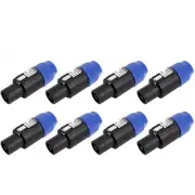 8 Pack Audio Cable Adapter Connectors, 4 Pole Audio Speaker Plug Lock9680