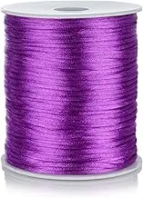 ZhXu Shuo Nylon Satin Cord 2mm Rattail Cord Purple String - 100 Yards Nylon Chinese Knotting Cord Rat Tail Silk Cord for Bracelet Necklace Jewelry Making Macrame Trim