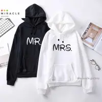 在飛比找蝦皮購物優惠-Mr&mrs 情侶連帽衫毛衣 MR&MRS 情侶夾克優質抓絨