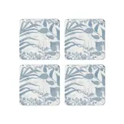 Isle Blue Grey Square Coaster - Set of 4