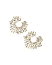 Ettika Open Circle Stardust Earrings in 18K Gold Plate