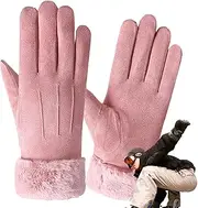 [Generic] Winter Cycling Gloves Touchscreen - Winter Biking Gloves For Female | Thicken Fleece Thermal Riding Gloves For Female Outdoor Activity
