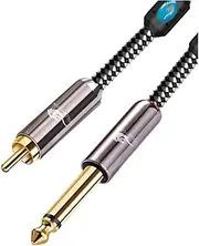 Audiophile Guitar Cable Mono 6.35mm to RCA Compatible with AMP Soundbox 1/4 Inch TS Jack to RCA Shielding Cable 1M 2M 3M 5M 8M 10M 12M(Black,2meter)