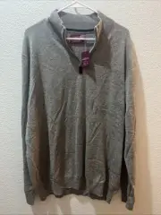 NEW Charles Tyrwhitt 100% Cashmere Sweater Quarter Zip Silver Gray Men’s XXL