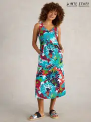 White Stuff Blue Heidi Jersey 100% Cotton Dress (F34963) | $127