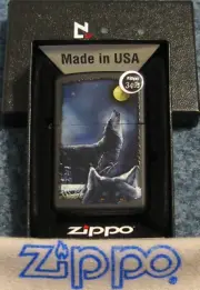 ZIPPO HOWLING WOLF DESIGN Lighter WOLVES & MOON 80851 Sealed NEW Mint in Box