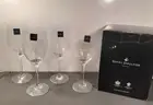 Set of 4 ROYAL DOULTON Etched PARTY Pattern Wine Glasses Water Goblets NEW