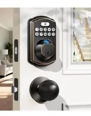 VEISE KS02C Fingerprint Deadbolt Lock with Knobs