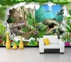 3D Dinosaur Forest Wallpaper Wall Mural Removable Self-adhesive 1067