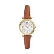 Fossil Carlie Three-Hand Medium Brown LiteHide Leather Watch ES5297