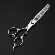Hair Cutting, 6.5inch Professional Upscale Scissor Silver Cutting Barber Haircut thinning Shears Hairdresser
