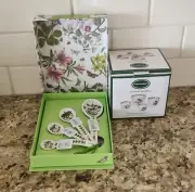 PORTMIERION Botanic Garden SET OF 4 MEASURING SPOONS & 4 MEASURING CUPS CERAMIC