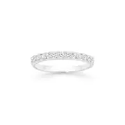 Silver Stone Cz Band Ring in White