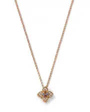Roberto Coin 18K Rose Gold Venetian Princess Carnival Multi Gemstone & Diamond Flower Pendant Necklace, 15-17