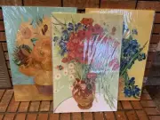 OKEXCKK 3 Pc Sunflowers-Irises Van Gogh Paintings Canvas Prints 16”x 24”