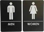 USA Made - Men's and Women's Restroom Signs ADA-Compliant Bathroom Door Signs for Offices, Businesses, and Restaurants,