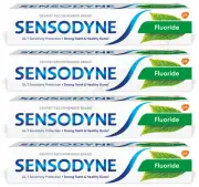 4 SENSODYNE FLUORIDE Sensitivity Protection Daily Toothpaste 75ml