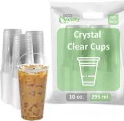 10 oz Cups, 400 Pack | Iced Coffee Go Cups and Dome Lids | Cold Smoothie | Plast