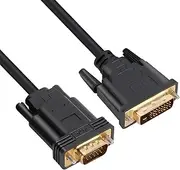 Active DVI to VGA Cable 6FT,VCOM DVI Male to VGA Male Adapter with Chip DVI Dual Link Adapter DVD-D Male to Male Cable PC to Monitor Cord 1080P Full HD Active Adapter Converter Cable for DVI Monitor