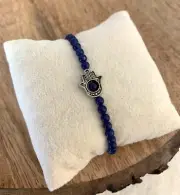 Lucida Design Blue Agate Hamsa Bracelet Retail $29