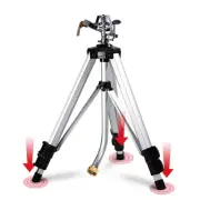 Impact Sprinkler on Adjustable Tripod Base, 360 Degree Large Area, Heavy Duty...