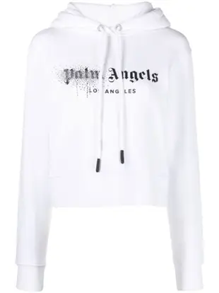 rhinestone-embellished logo print hoodie