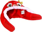 LIGHTAOTAO Year Dragon Head Pet Hat for Dogs and Cats Carnival Headwear Embroidered Cozy Costume for Celebrations for Puppy Photo and Festive Events