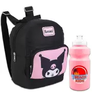 Kuromi Mini Backpack Set for Kids - 10” Canvas Kuromi Backpack with Front