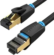 Cat 8 Ethernet Cable, VENTION High Speed Network Category 8 28AWG 40Gbps 2000Mhz SSTP Patch Cord with Gold Plated RJ45 Connector (15m)