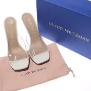 Stuart Weitzman NWB Tia 100 Lucite Wedge Sandals Size US 8.5 in Clear/White