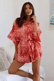 Sending Felicitations Playsuit Red