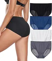 [COLORFULLEAF] Women's Briefs Quick Dry Travel Underwear Women Pack of 3 Soft Lightweight Hipster Summer Panties