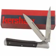 Kershaw Allegory Folder Pocket Knife Black Micarta Handles Clip Spear Blades