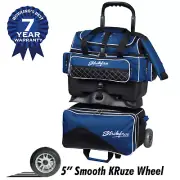 KR Strikeforce Royal Flush Black/Blue 4 Ball Roller Bowling Bag