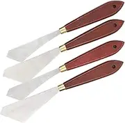 Palette Knife Set, Stainless Steel Mixing Scraper, Wooden Handle, Smearing, Mixing for Artists, Stainless Steel Palette Knife