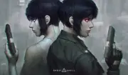 Anime futuristic rain blue eyes red kusanagi motoko side Playmat Gaming Mat