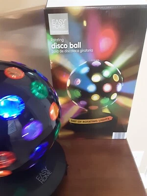 Disco ball 360 of rotating lights 7,3in black sphere
