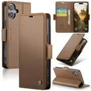 CaseMe iPhone 16+ Plus Folio Wallet Case Cover Apple Side Closure 16Plus [Brown]