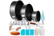 OZZYCOOK 100pcs Round Springform Cake Pan Set with Decorating Tools
