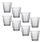 2x 4pc Duralex Picardie 250ml Glass Tumbler Drinking Water/Juice Cup Set Clear