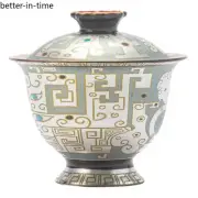 Chinese Retro Enamel Covered Bowl Teacup Single High-end Tea Set Tea Bowl