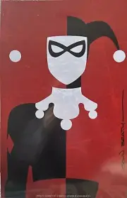SIGNED Harley Quinn Minimal Rendition Art Print By John Beatty w/ COA 11 X 17