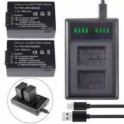 2X DMW-BMB9 Battery+LED charger for Panasonic Lumix DMC-FZ40 DMC-FZ100 DMC-FZ40K